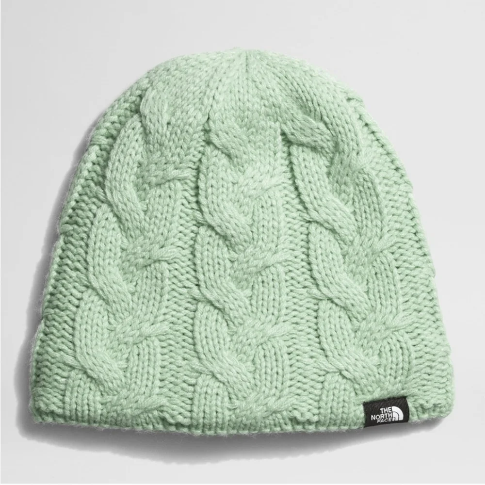 The North Face Cable Knit Minna Beanie Winter Hat NWT Misty Sage Green